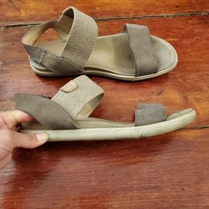 Ecco Gold and Tan Damara Sandal